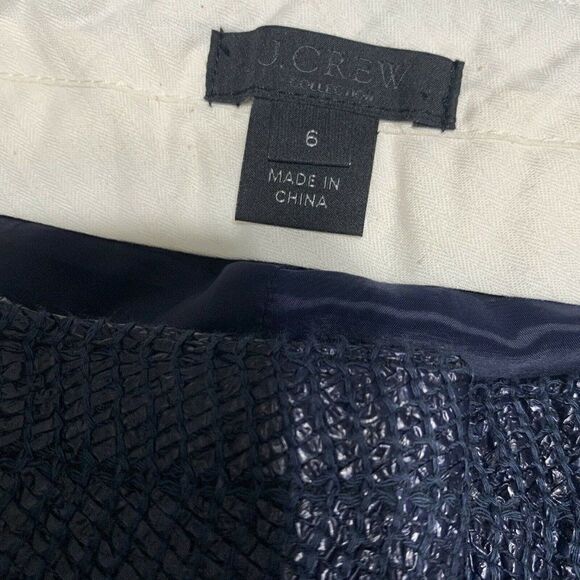 j crew collection womens blue white tweed woven shorts 6 small - Picture 5 of 6
